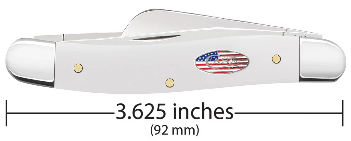 White Synthetic Medium Stockman Stainless Pocket Knife G17920