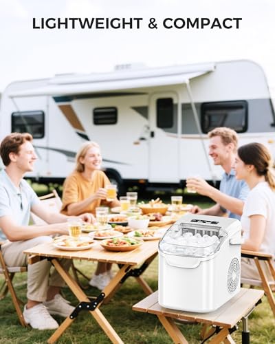 Countertop Portable Ice Maker with Ice Basket and Scoop D3876