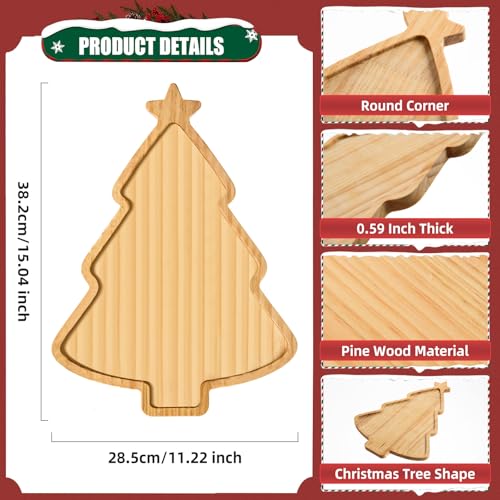Wooden Christmas Tree Serving Tray G70488