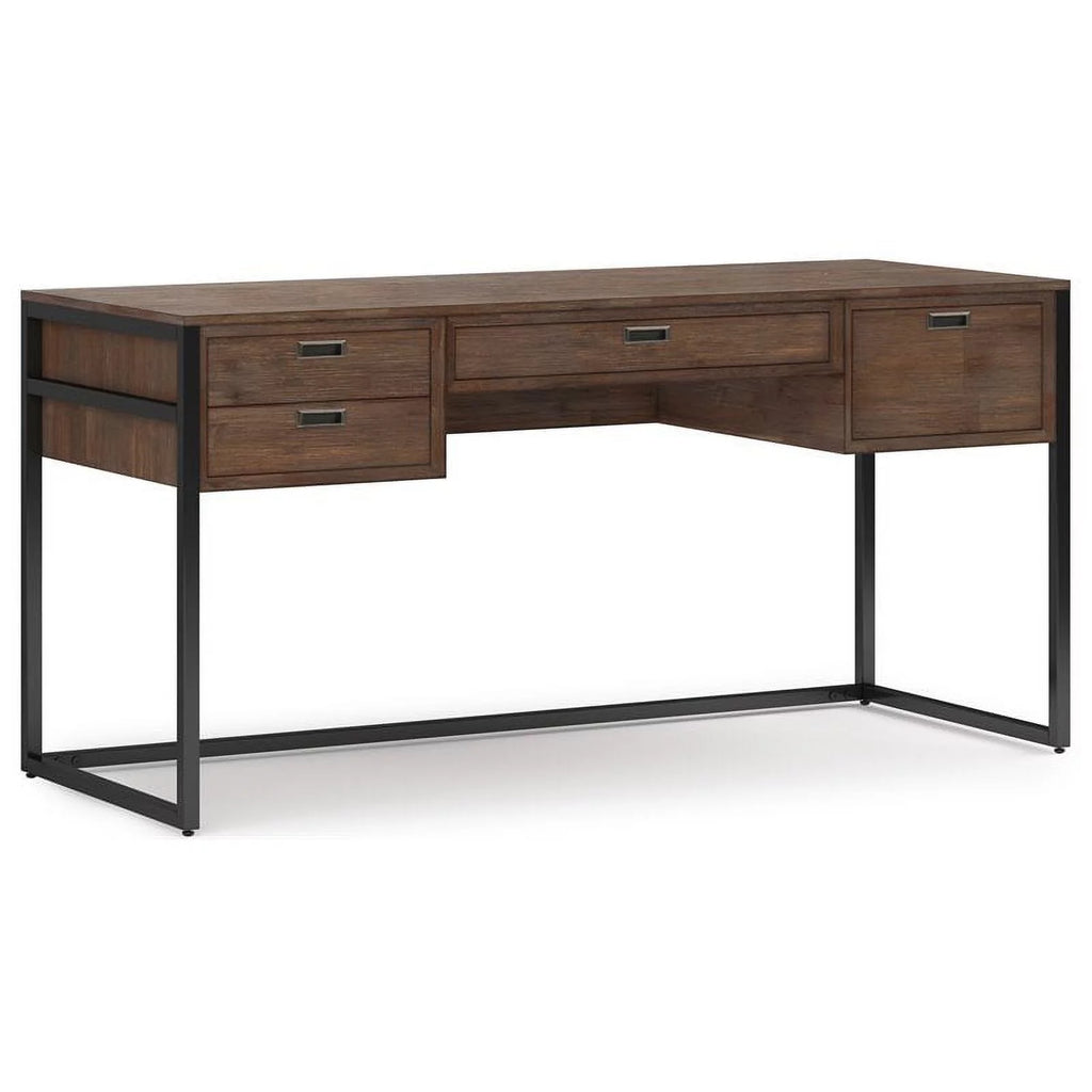 60"W Solid Wood Desk in Rustic Natural Aged Brown R901267