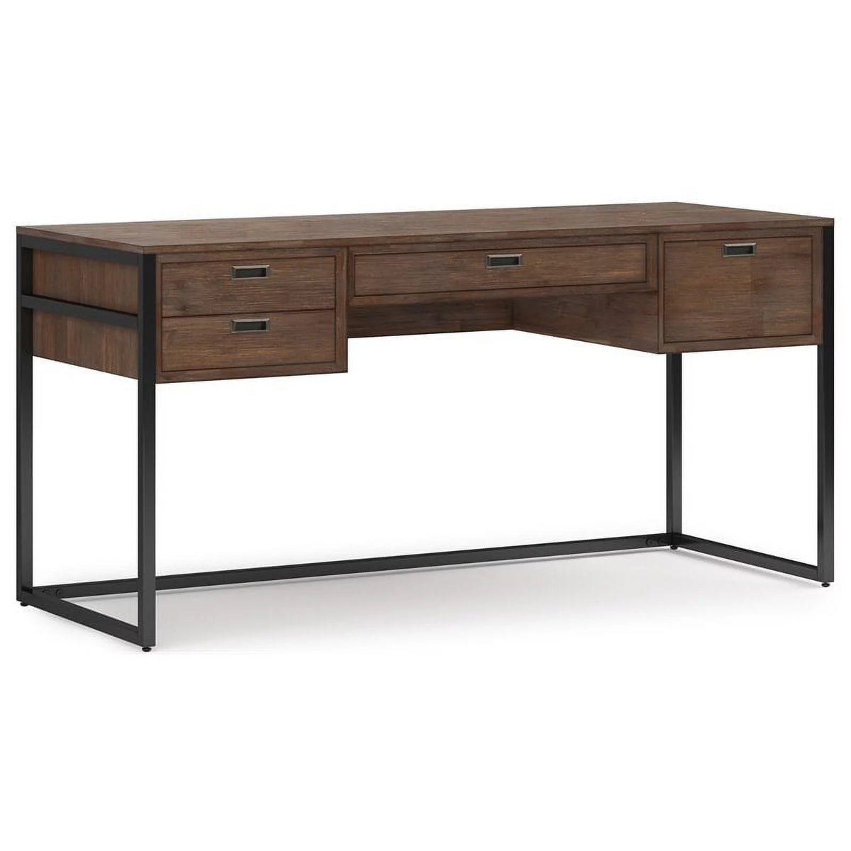 60"W Solid Wood Desk in Rustic Natural Aged Brown R901267