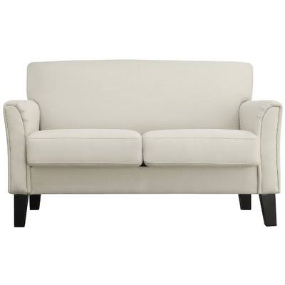 Light Beige Linen Loveseat E454970