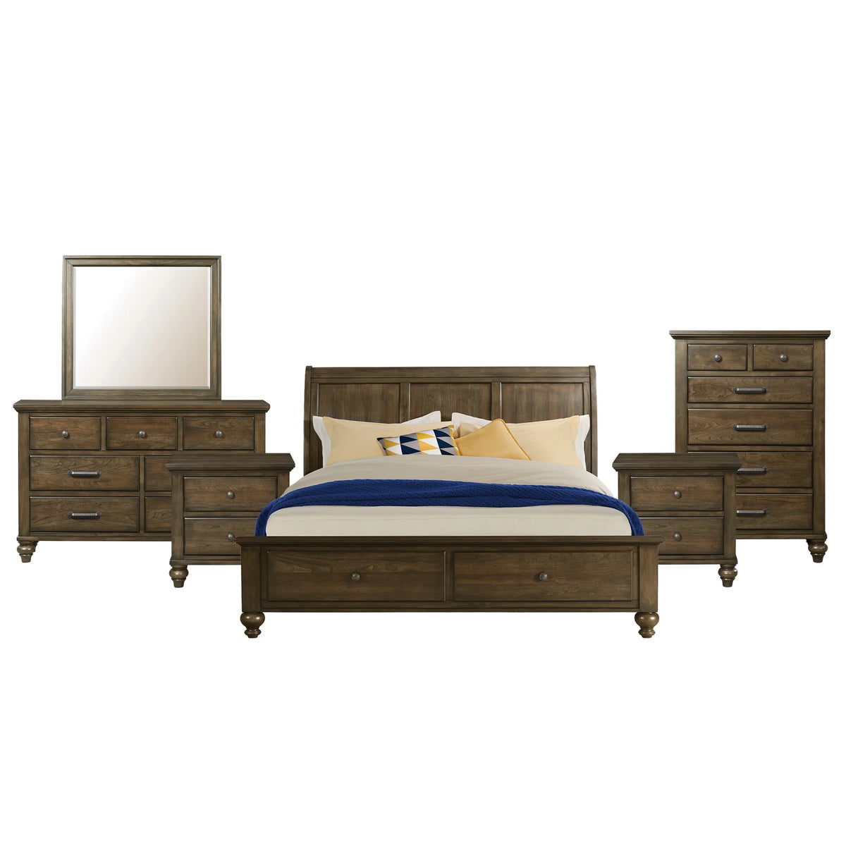Queen 4-Drawer Platform Storage 6PC Bedroom Set E7875