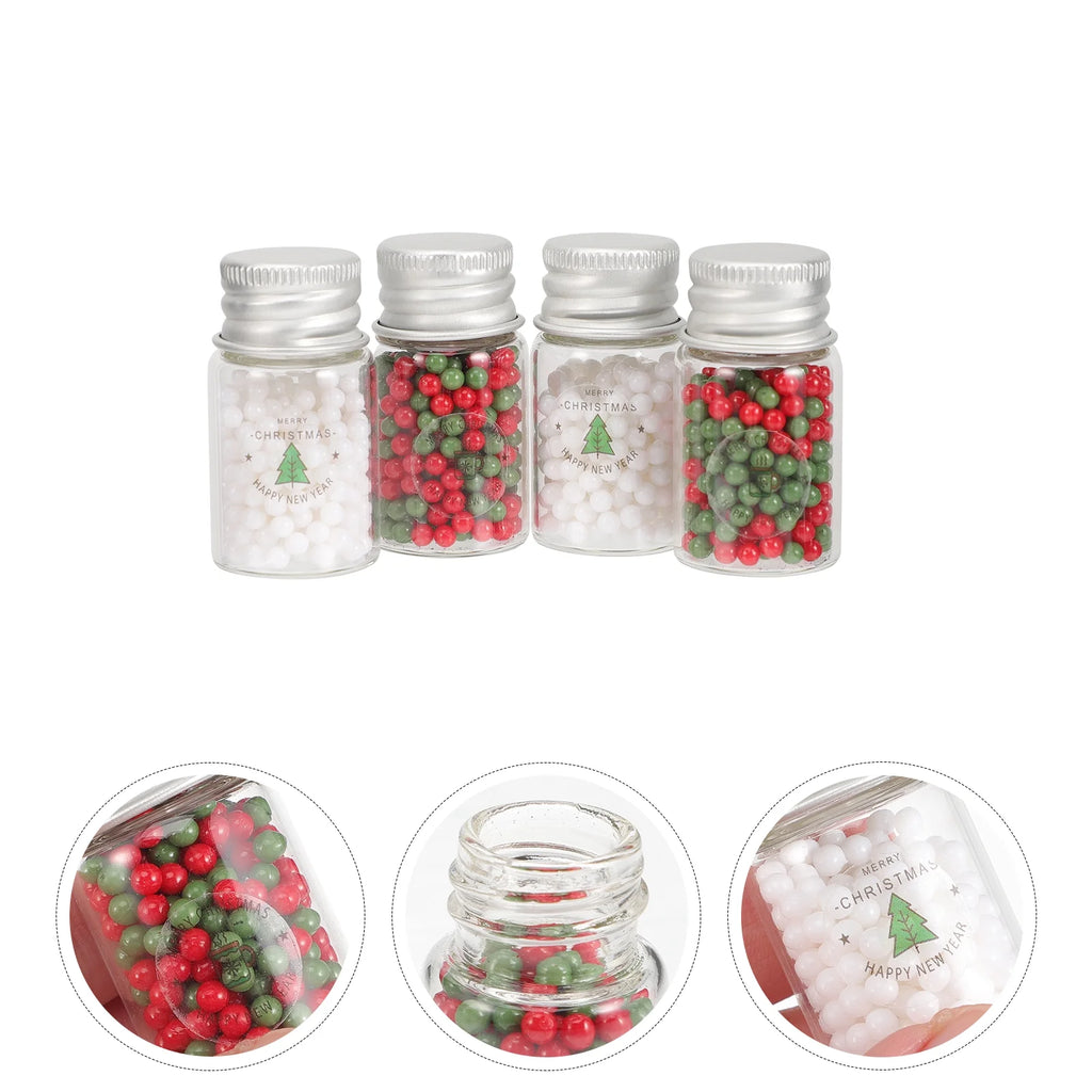 4pcs Doll House Christmas Mini Candy Ball Cookies Xmas Miniature Sweet Props J7498