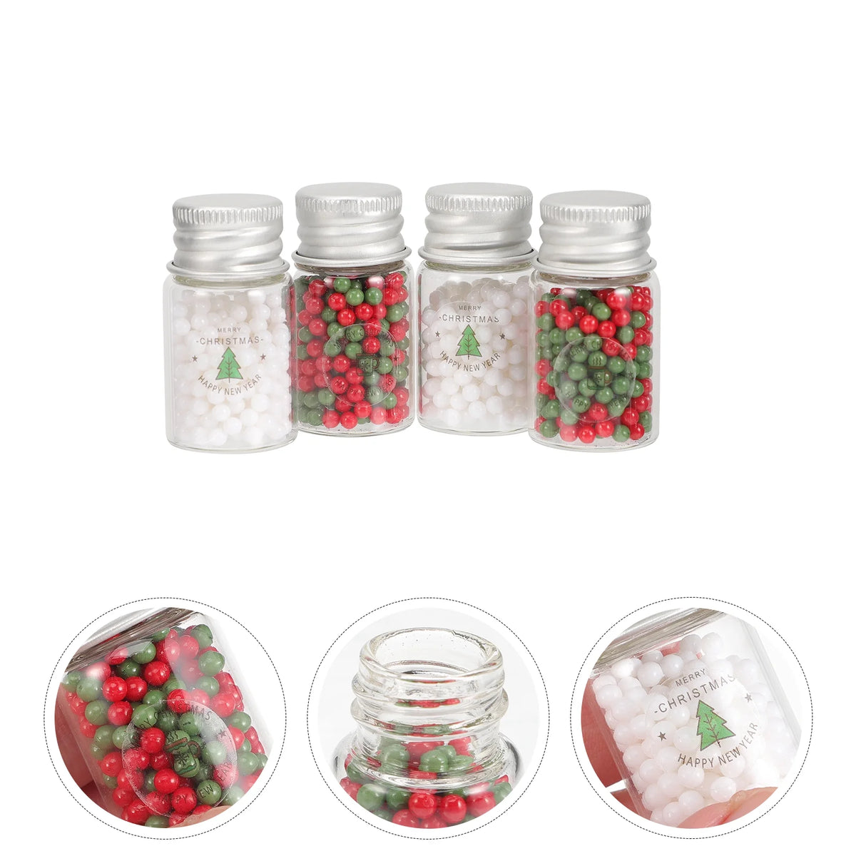 4pcs Doll House Christmas Mini Candy Ball Cookies Xmas Miniature Sweet Props J7498