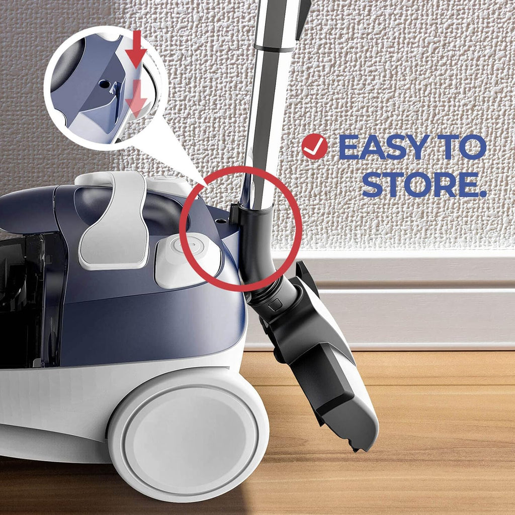 Ocean Blue Bagless Canister Vacuum Cleaner with Double HEPA Filtration N24492