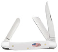 White Synthetic Medium Stockman Stainless Pocket Knife G17920