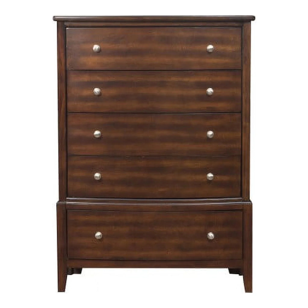 Cherry Wood Chest with Nickel Drawer Front J111116