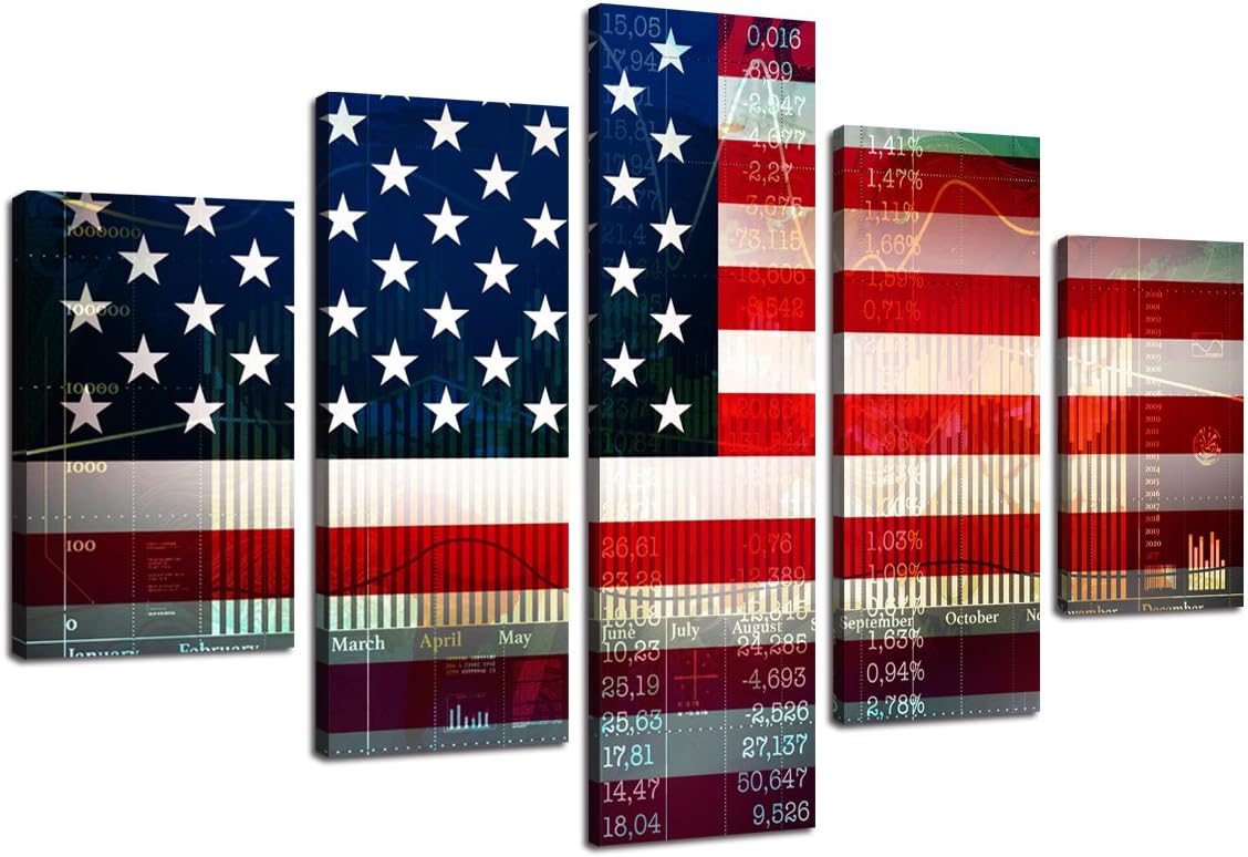 5pcs Framed Canvas Print Wall Art (50''W x 24''H) S6368