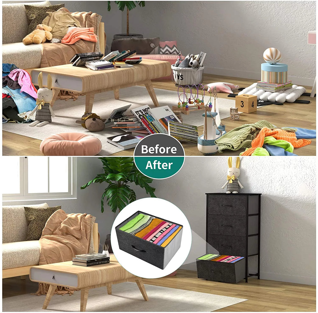 4 Drawers Dresser Storage Tower Black Grey W98945