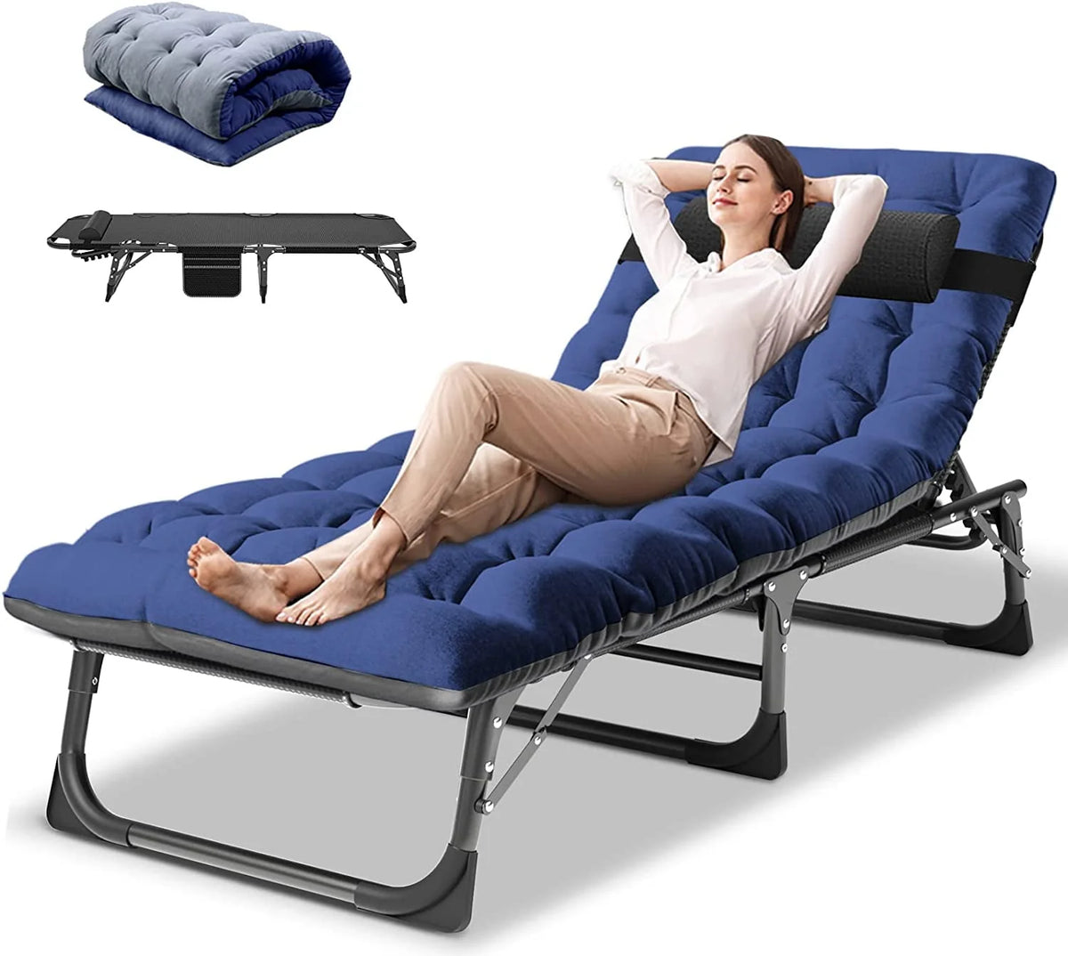 Folding Chaise Lounge Chair 5-Position Heavy Duty Z5804