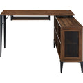 52x22 L-Shaped Computer Desk with Storage Dark Walnut M642220