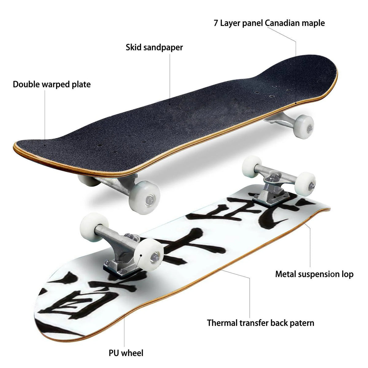 31"x8" Pro Complete Skateboard Longboard Q4327