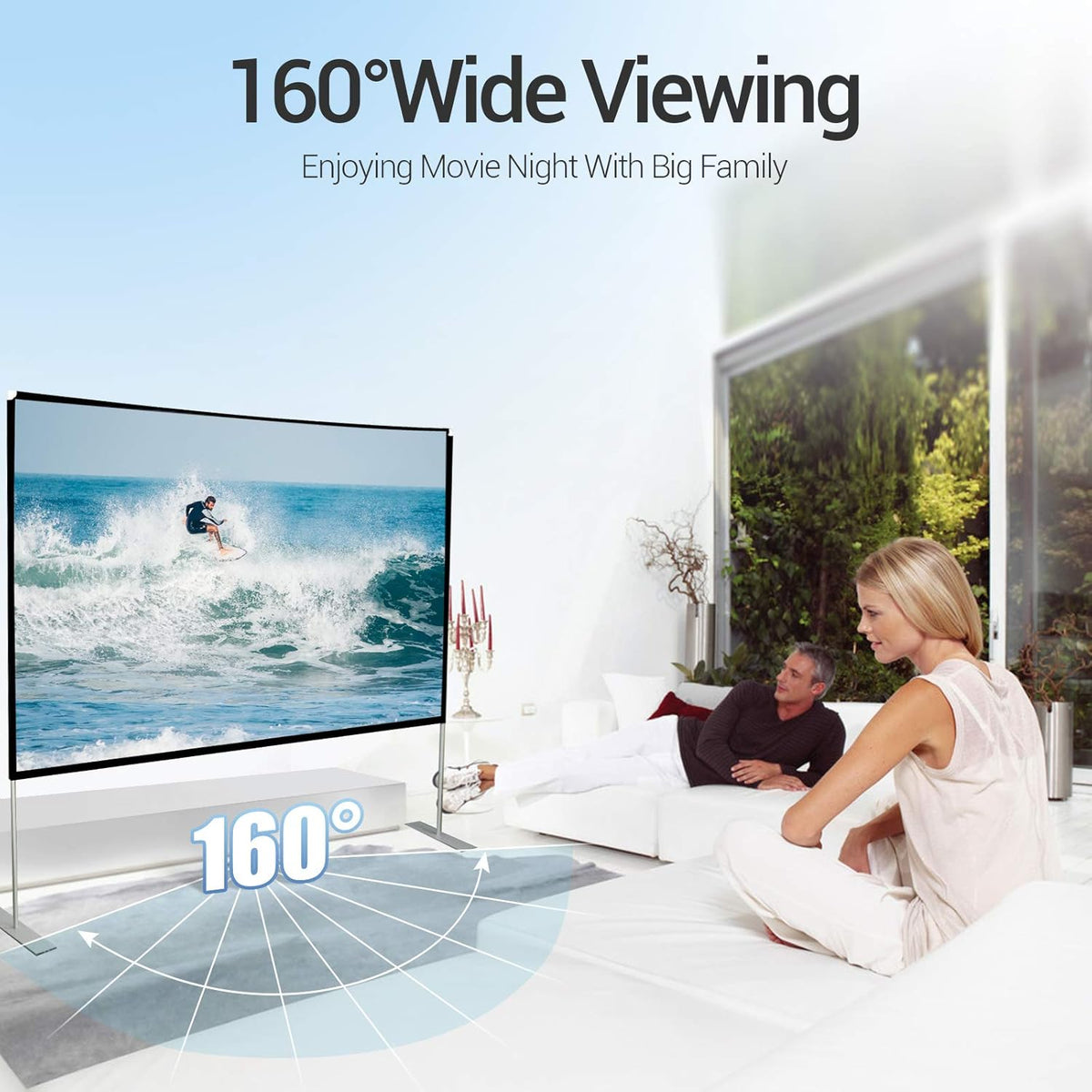 100 inch Portable Projector Screen with Stand and Carry Bag Y5006