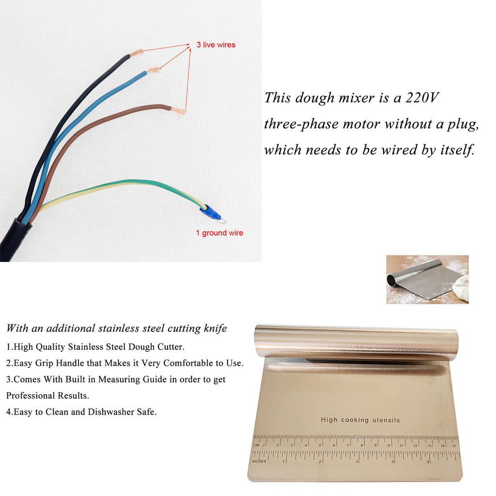 60L Electric Dough Mixer Double Speed Three-Phase Voltage 220V Z79307