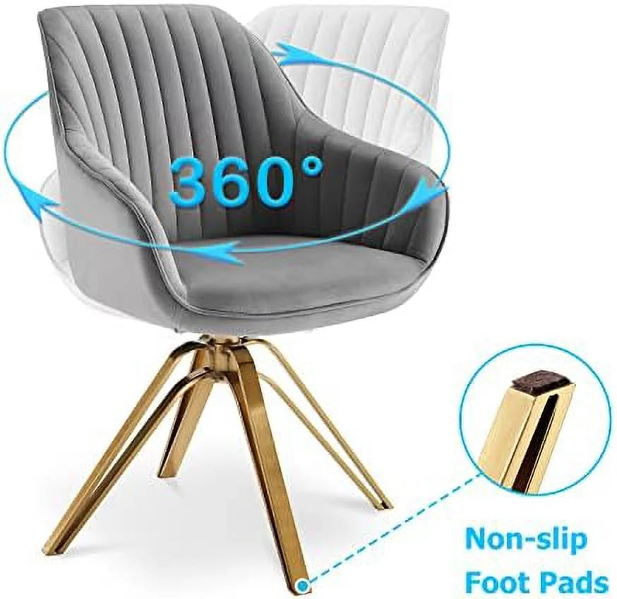Upholstered Swivel Accent Chair with Gold Plated Legs S219036