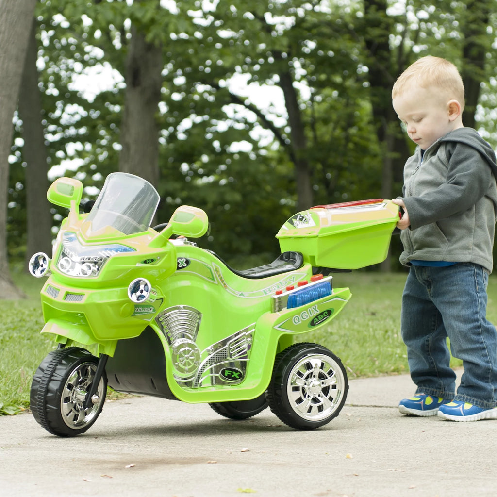 Green 3-Wheel Battery-Powered Electric Motorcycle D43106