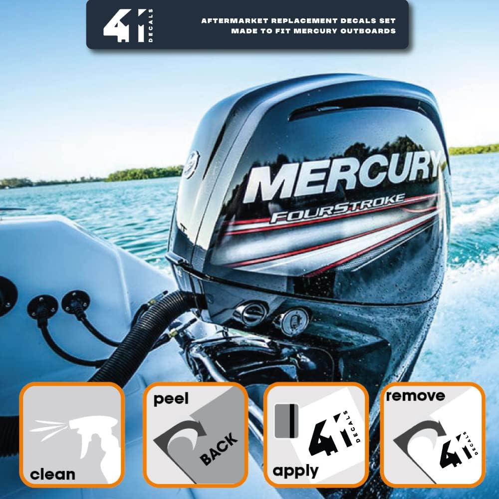 Aftermarket Replacement Outboard Decal Set Pack of 2 U3125