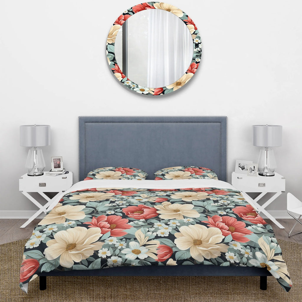 Floral Bedding Set With 2 Shams D4504