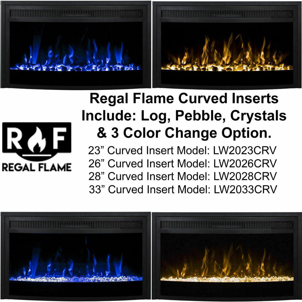 Curved Ventless Electric Fireplace Insert O13426