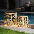 Set of 2 Weather-Resistant Wicker Nesting Tables S3102