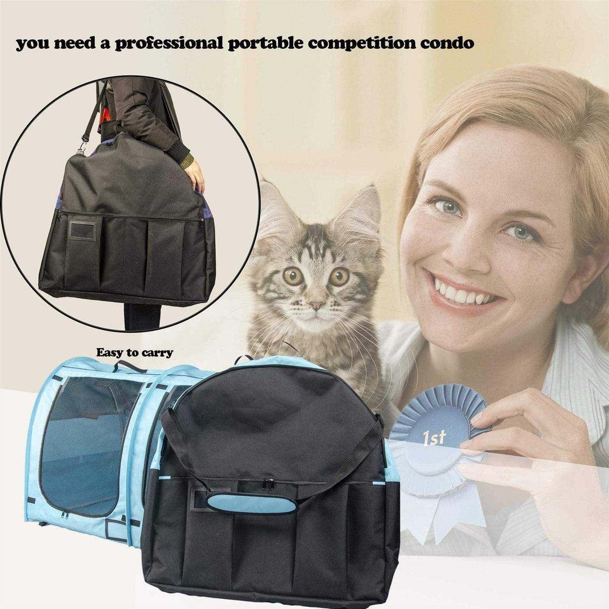 Portable Twin Compartment Cat Cage W702