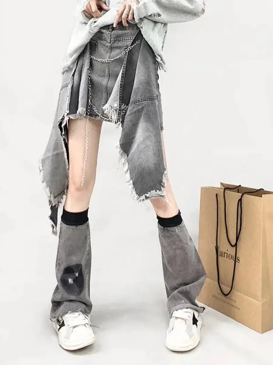 Ripped Irregular Hem 3pcs Set I114