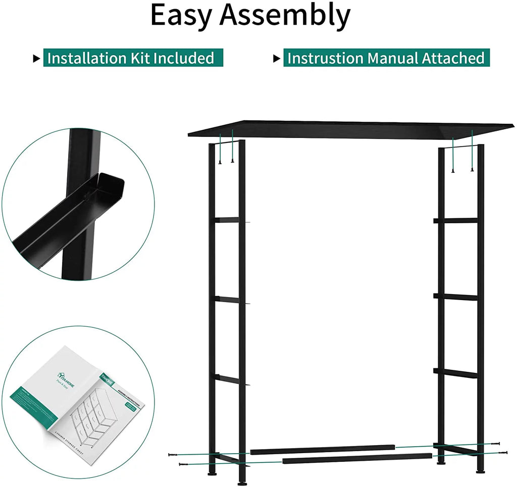 4 Drawers Dresser Storage Tower Black Grey W98945