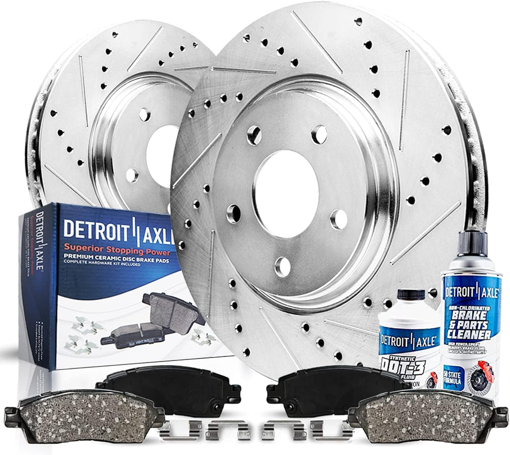 Front Drilled Brake Kit Rotors w/Brake Pads 6pc Set A346