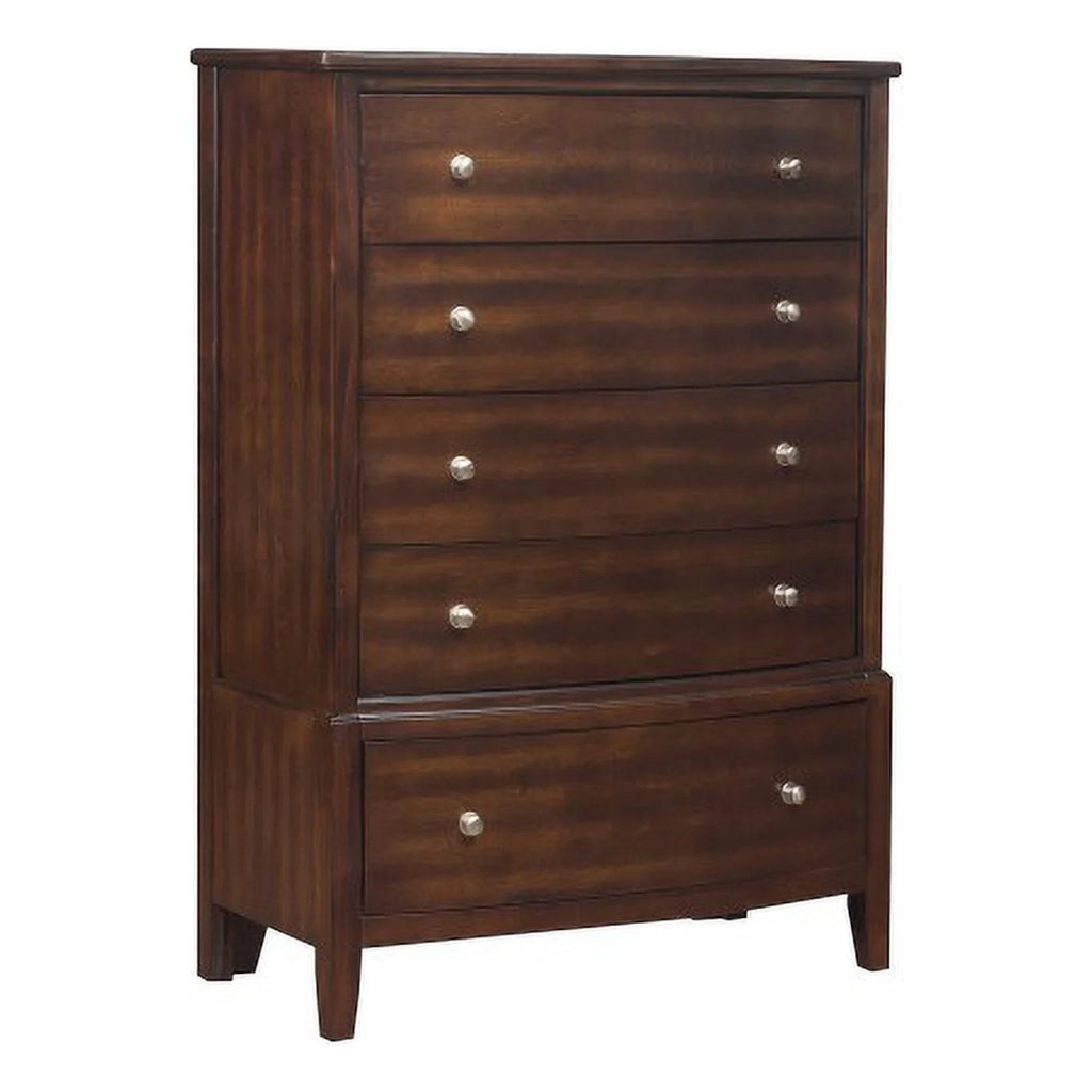 Cherry Wood Chest with Nickel Drawer Front J111116