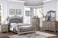King Size Tufted Fabric Bed 3pc Set Grey Z660628