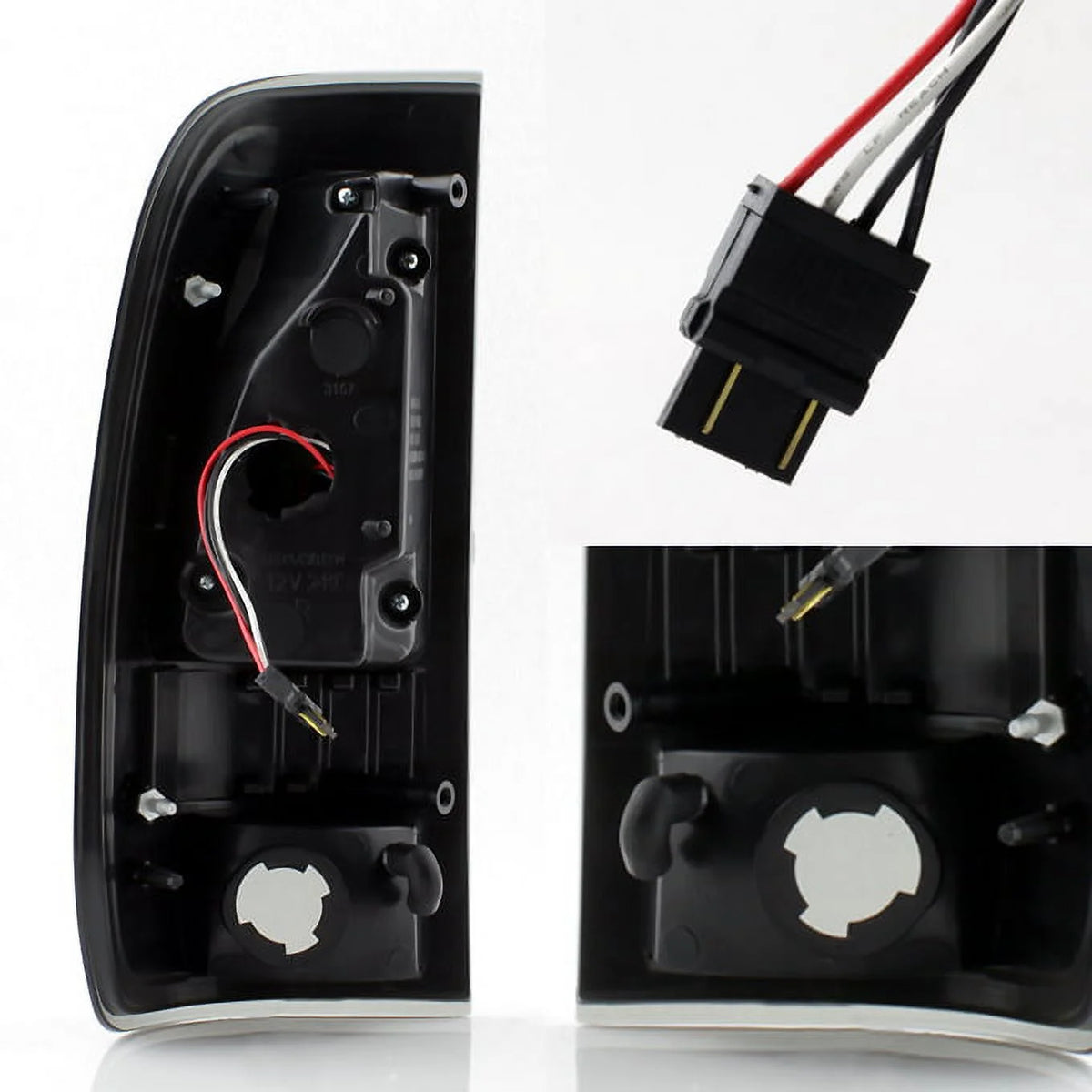 Black Smoked LED Tube Tail Lights Pair Left and Right Z225