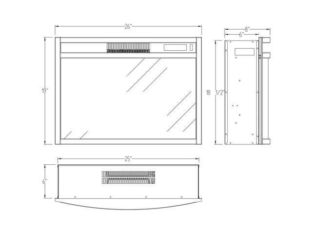 Curved Ventless Electric Fireplace Insert O13426