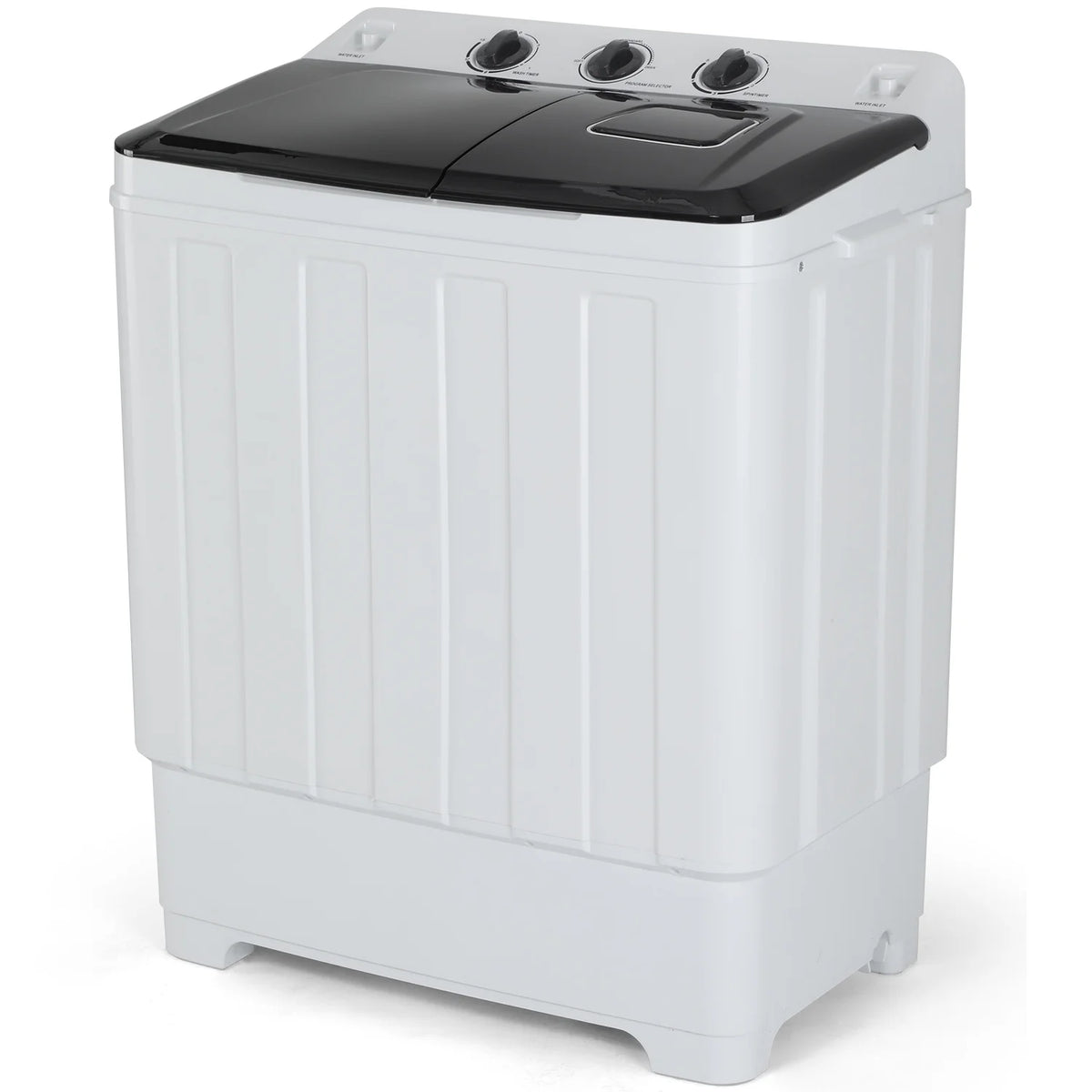Portable 30LBS Twin Tub Mini Compact Laundry Washer Spinner Combo White Gray D674