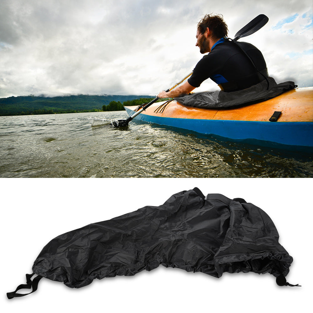 Adjustable Nylon Kayak Spray Skirt (Black) J802726