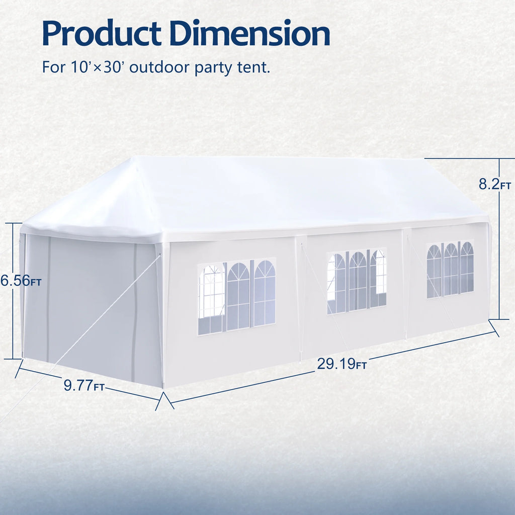10x30' Outdoor Canopy Tent with 8 Removable Sidewalls E156