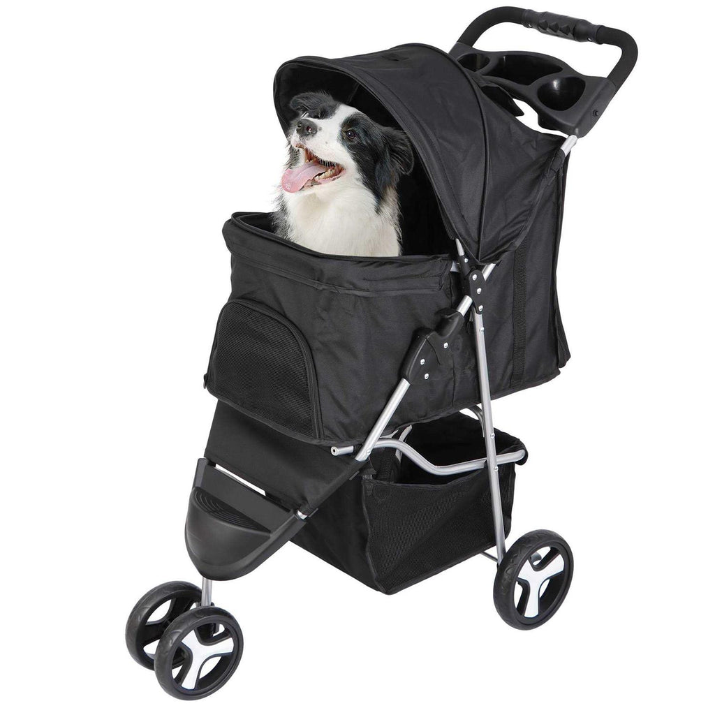 3 Wheel Foldable Pet Stroller with Storage Basket M387