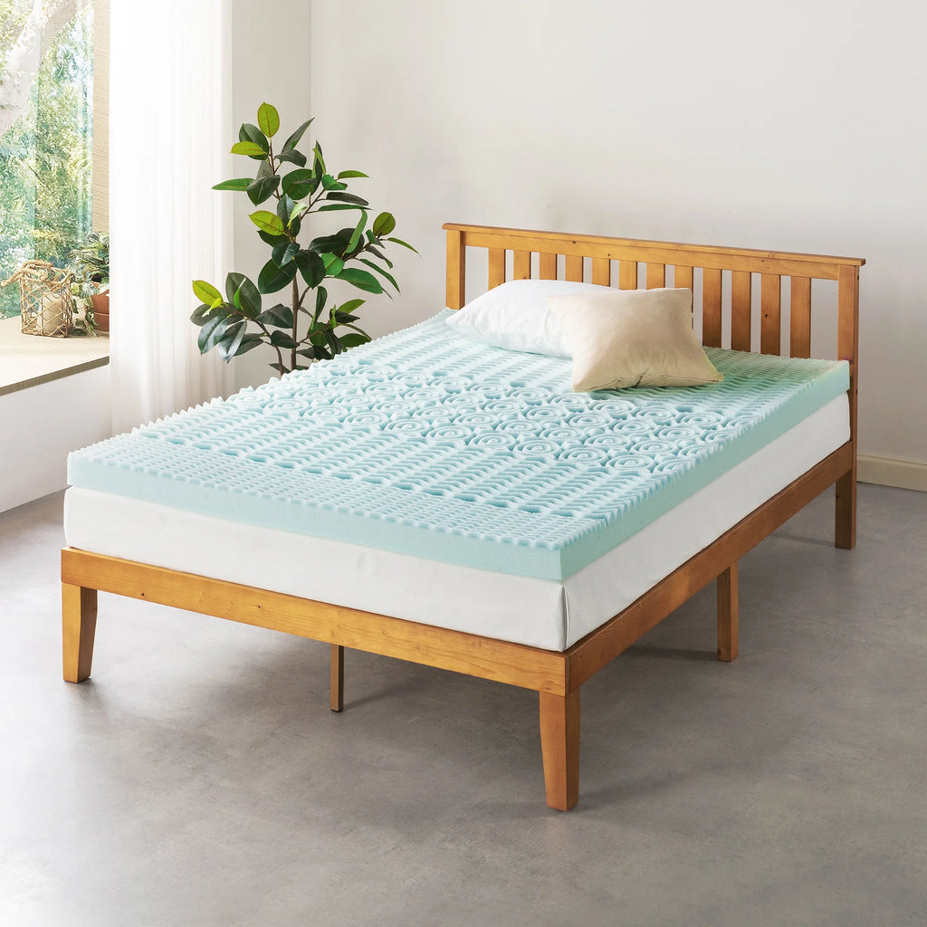 4" 5-Zone Cooling Gel Memory Foam Mattress Topper Y35491