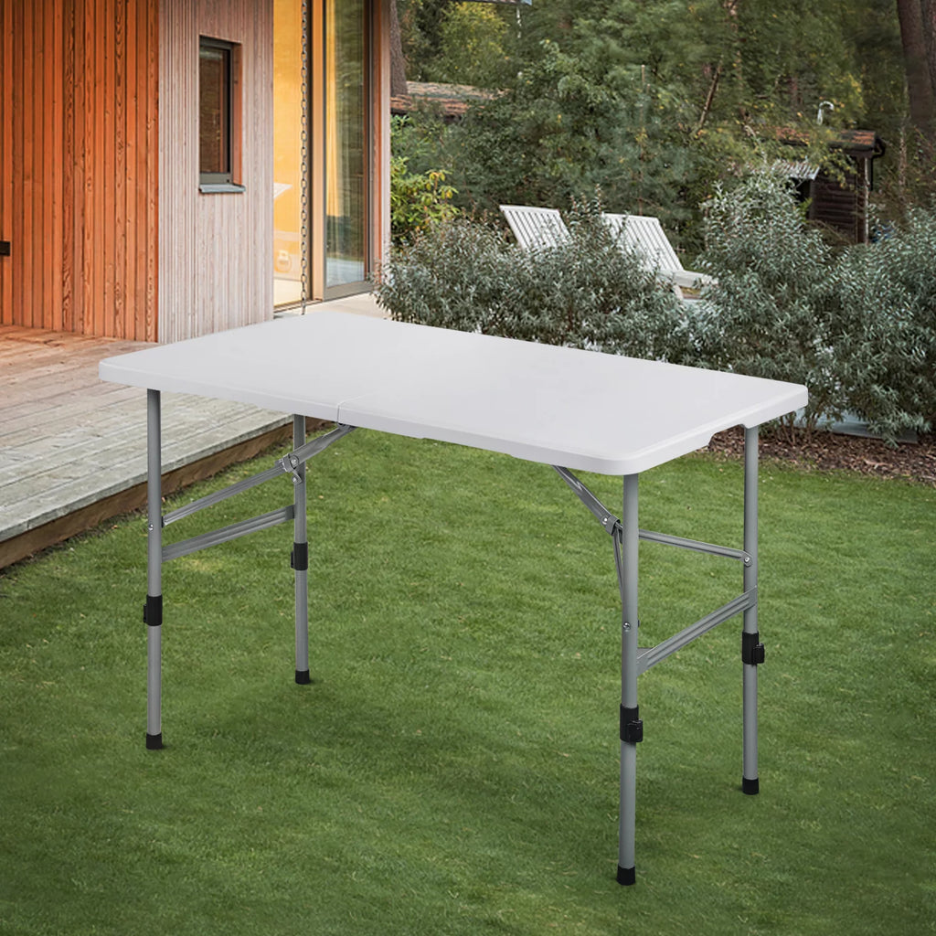 5 Pack 4Ft White Folding Card Table R609701