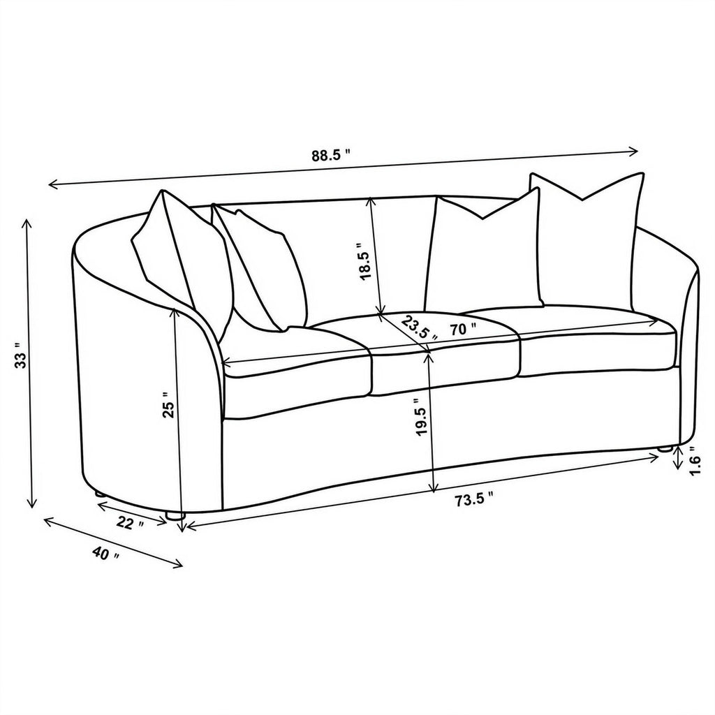 Latte Fabric Upholstered 2-piece Living Room Set J4715
