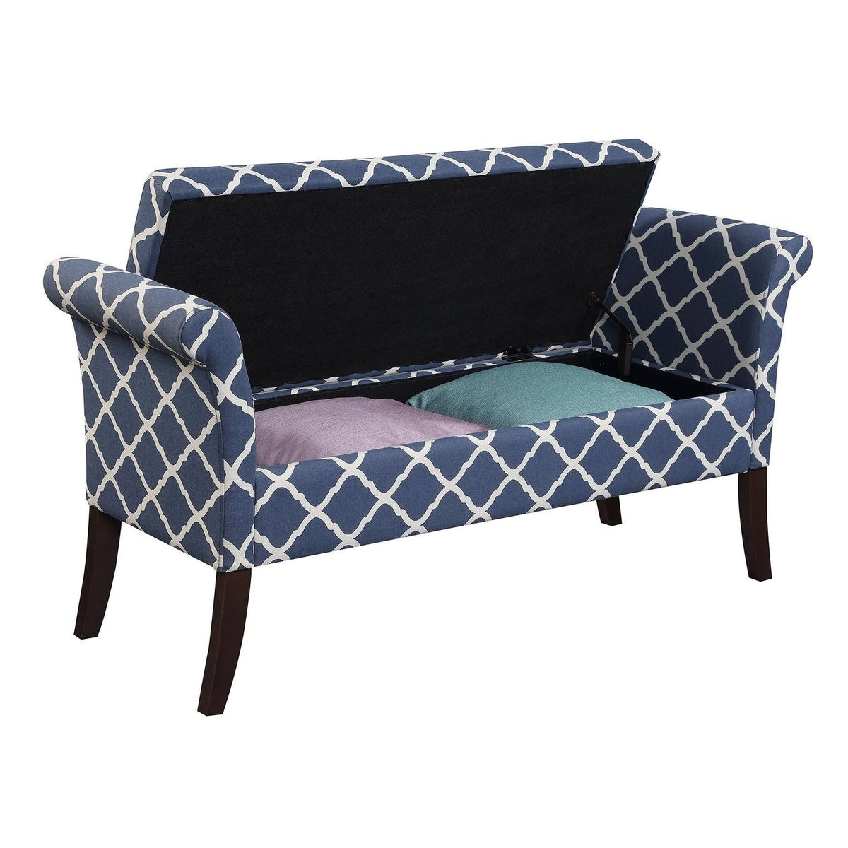 Espresso Faux Leather Storage Bench F159