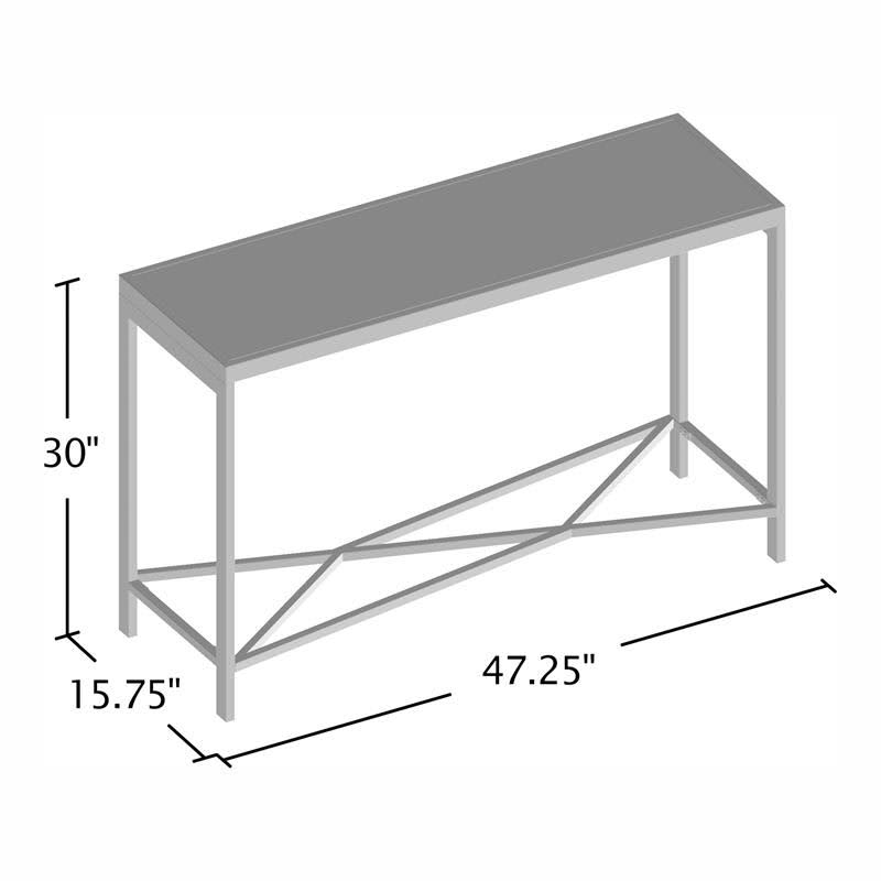 Industrial Metal Console Table in Gray Q79627
