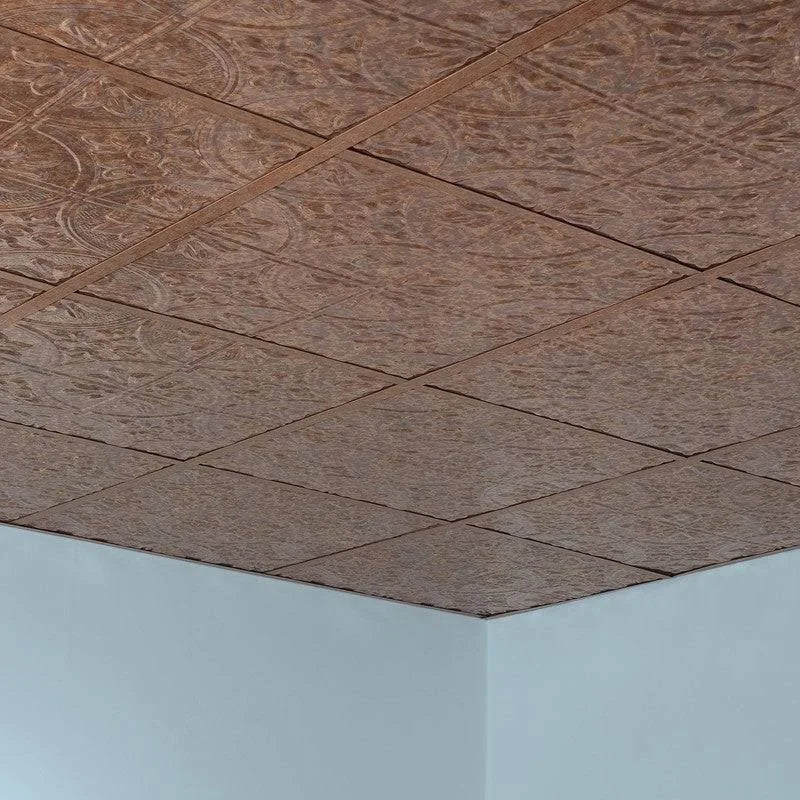 Cracked Copper Decorative Vinyl Ceiling Tile 2ft x 2ft (5 Pack) J349360