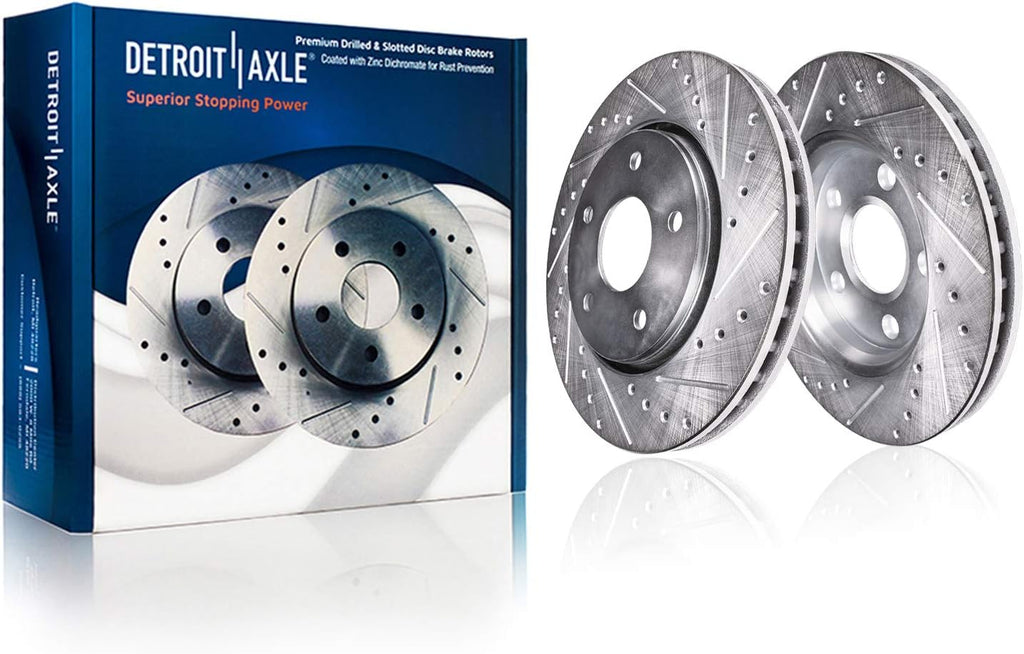 Front Drilled Brake Kit Rotors w/Brake Pads 6pc Set A346