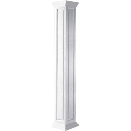 10 inchw x 48 i Craftsman Classic Square Raised Panel Column with Crown Capital and Crown Base K969438