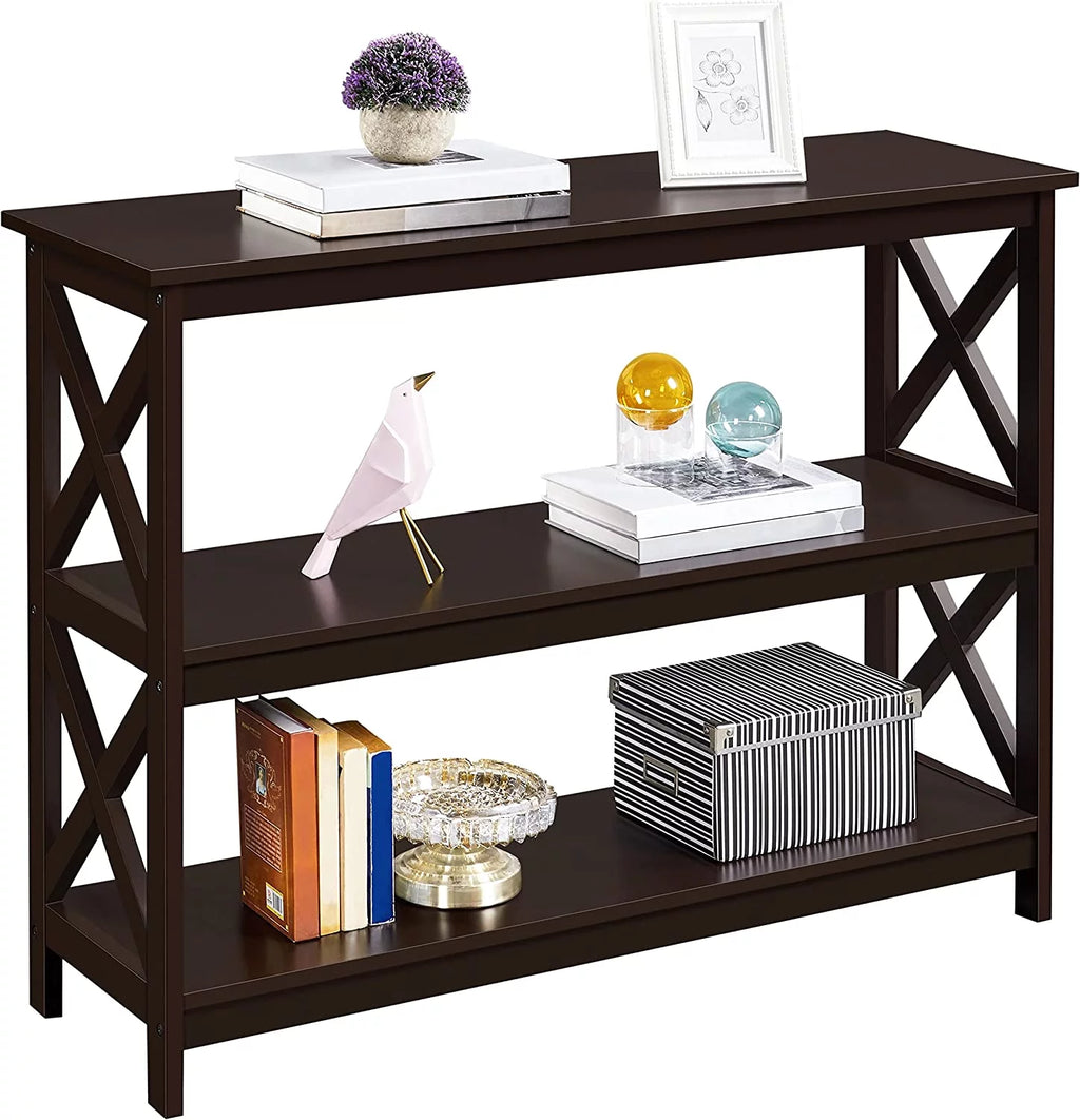 Espresso 3-Tier Console Table with Storage Shelves N49989