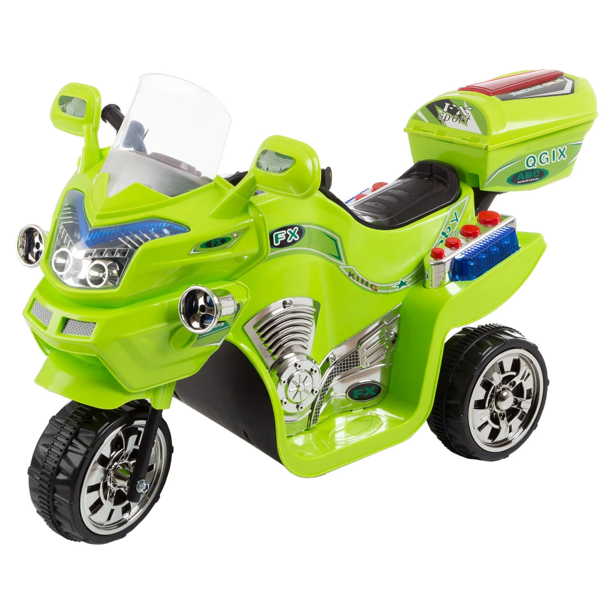 Green 3-Wheel Battery-Powered Electric Motorcycle D43106
